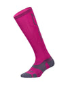 Vectr L.Crush Full Length Socks - HOT PINK/GREY