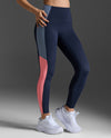 Women Form Spliced Hi-Rise Comptight - MIDNIGHT/PINK GLOW