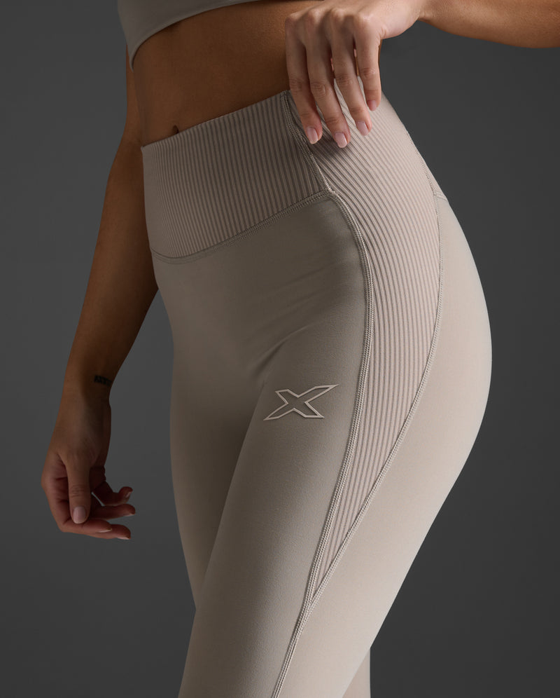 Women Ribbed Hi-Rise Compression Tights