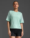 Motion Sport Mesh Tee - AQUA/WHITE