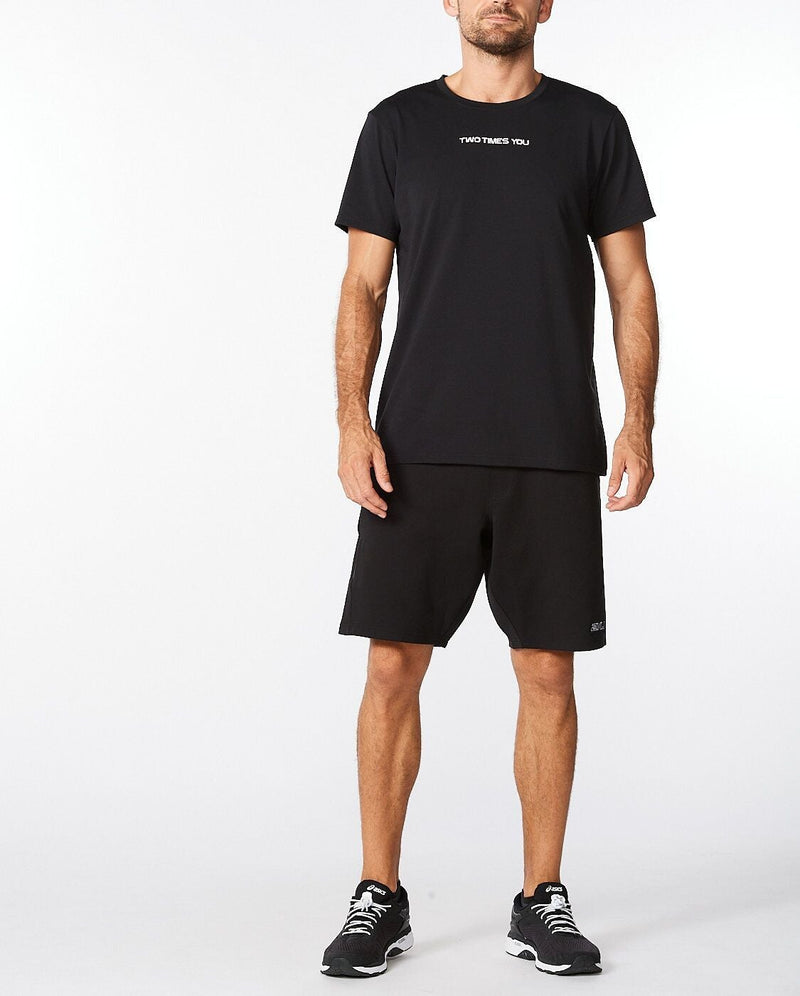 2xu Malaysia Contender Tshirt Black White Front Full Body