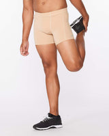 2xu Malaysia Core Compression 1/2 Shorts Beige Silver Front Angled