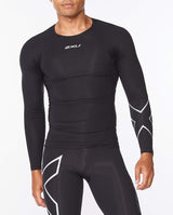 2xu Malaysia Core Compression Long Sleeve Black Silver Reflective Front