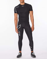 2xu Malaysia Core Compression Short Sleeve Black Silver Reflective Front Full Body