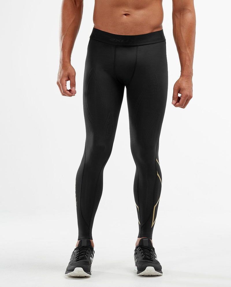 2xu Malaysia Force Compression Tights Black Gold Front Straight