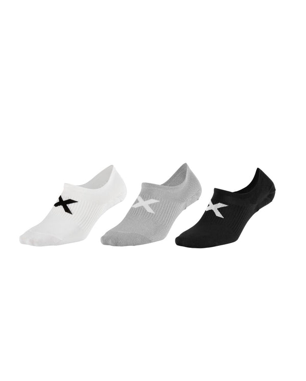 2xu Malaysia Invisible Socks 3 Pack Tricolour Front Angled
