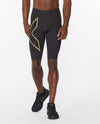 Light Speed Compression Shorts - BLACK/GOLD REFLECTIVE