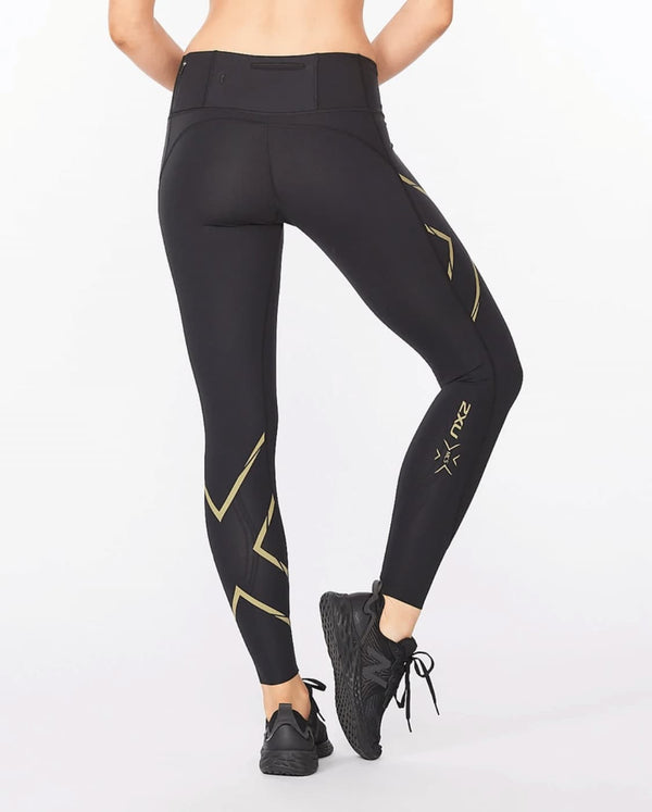 2xu Malaysia Light Speed Mid Rise Compression Tights Black Gold Reflective Back