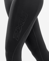 2xu Malaysia Motion Mid Rise Compression 7/8 Tights Black Dotted Logo Zoomed Side