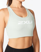 2xu Malaysia Motion Racerback Crop Mineral White Front Zoomed