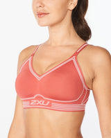 2xu Malaysia No Distractions Crop Rosette Cranberry Front Zoomed