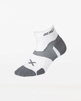 2xu Malaysia Vectr Cushion 1/4 Crew Socks White Grey Front