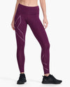 Light Speed Mid-Rise Compression Tights - BEET/BEET REFLECTIVE