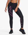 Light Speed Mid-Rise Compression Tights - BLACK/FESTIVAL OMBRE REFLECT